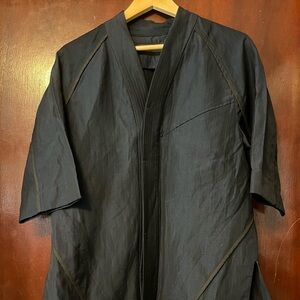 Men’s Navy Blue Kimono-Style Shirt